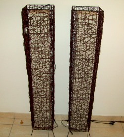 2 Tall Free standing wicker lights