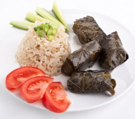 Greek Dolmades stuffed vine leaves